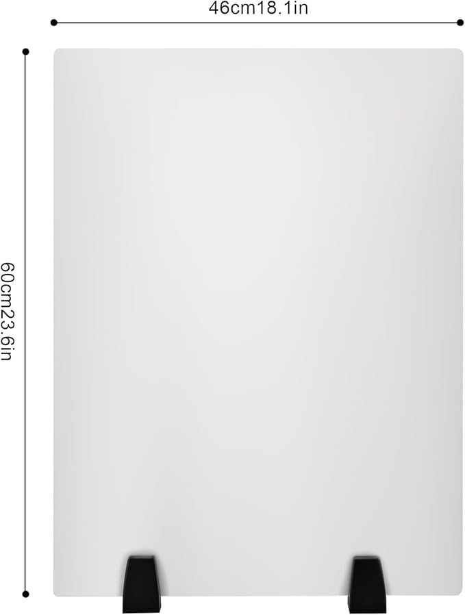 Desk Divider, 24 x 18 inch Acrylic Desk Privacy Panels, Privacy Desk Screen, Frosted Acrylic Partitions with Clamps Acrylic Table Top Sneeze Guard for Offices Schools (2PCS)
