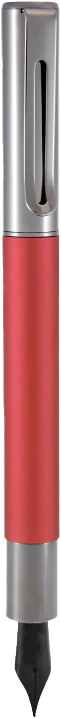 Monteverde USA Ritma Fountain Pen in Red – Broad Nib, Bold JoWo Stainless Steel, Refillable Ink Cartridge/Converter – Ideal for Executives & Artists