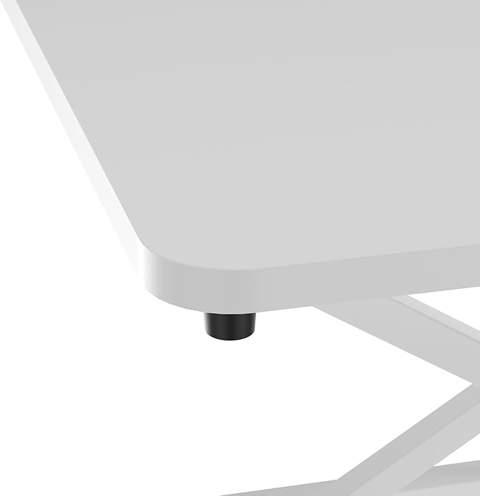 Decoholic White Small Single 24 inch Scissors Lift Keyboard and Mouse Riser ,Height Adjustable Standing Desk Converter,for Ergonomic Sit Stand Workstations (24 inch WH)