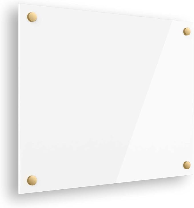 Ships Next Day, Made in USA - Acrylic Dry Erase Board | Non-Magnetic Dry Erase Board | Hanging Frameless White Board | Acrylic for Office, School and Home Walls | for Kids & Adults (White - 16x20)