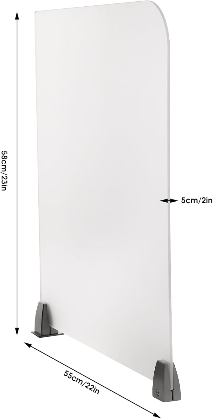 2 Pack Clamp-on Desk Privacy Panels, Frosted Acrylic Desk Dividers for Office School Call Center Reception Area, Noise and Visual Distractions Reducing Table Divider- 23" x 22"