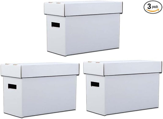 ANDPLAY 3 PCS Comic Book Storage Comic Book Box Holds 150-175 Comics Collapsible and Stackable Comic Short Box Moistureproof Comic Box Stackable Archival Cardboard