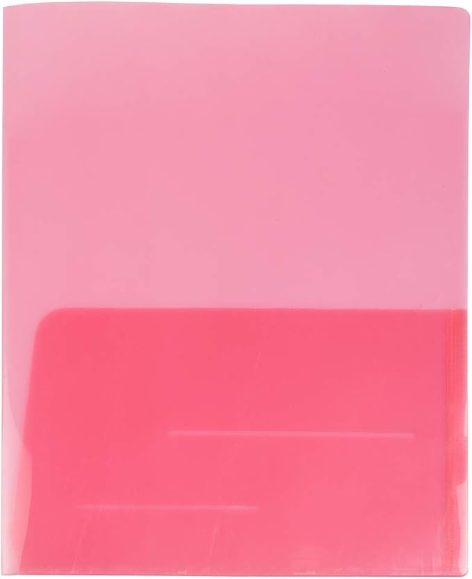 JAM PAPER Plastic Light Weight Flexible Two Pocket Presentation Folders - Red - 12/Pack