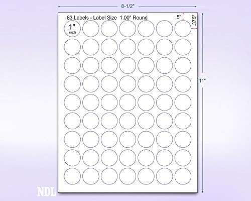 NextDayLabels - Pack of 25 Sheets, 8-1/2 x 11 Fluorescent Labels for Laser & Inkjet Printer (Pink Fluorescent, 1" Round - 63 per Page, 1575 Labels)