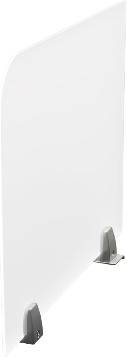 KONKENIE Acrylic Office Privacy Partition Indoor Desk Divider Guard Rectangle Desktop Privacy Panel Privacy Shield Screen for Classroom Office Reception Station Bakery Translucent (23x18x2”,2PCS)