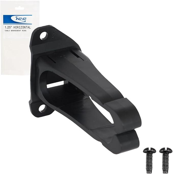 ICC 1.25” Plastic Cable Management Ring, Horizontal, Rack or Wall Mount, Pack of 1 – Cable Organizer for Structured Wiring and Equipment Racks