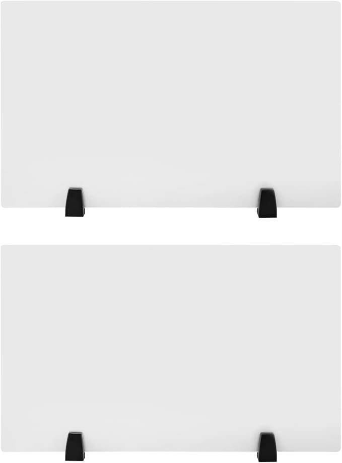 2pcs Acrylic Free Standing Screen, Frosted Clear Acrylic Divider, Dividers for Desk Privacy Home & Office Partitions for Table Top Workstation, Plexiglas Sneeze Guard Shield (30 x 18 inch)