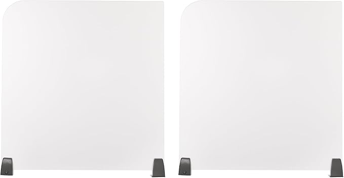 KONKENIE Acrylic Office Privacy Partition Indoor Desk Divider Guard Rectangle Desktop Privacy Panel Privacy Shield Screen for Classroom Office Reception Station Bakery Translucent (23x22x2”,2PCS)