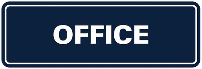 Signs ByLITA Standard Office Sign - Professional Business Signage - Easy to Install (Navy Blue/Gold) - Large 1 Pack