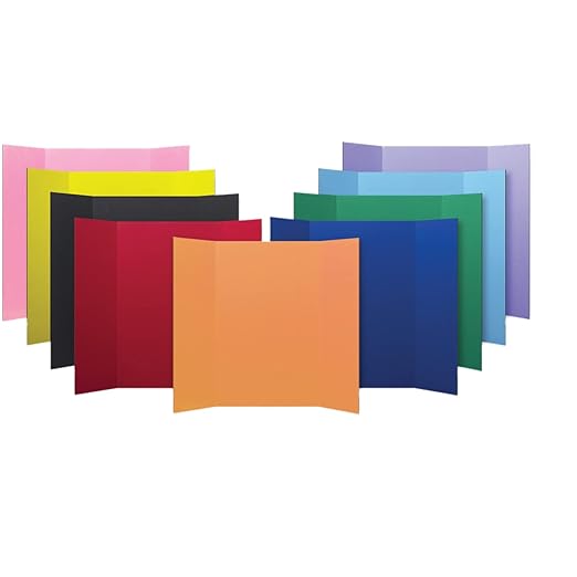 Flipside Products 36” x 48” Project Boards for Presentations, Science Fair, School Projects, Event Displays and Trifold Picture Board, Proudly Made in USA – Assorted Colors - 24 Pack