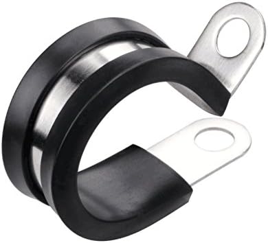LOKMAN 20 Pack 2 Inches Stainless Steel Cable Clamp, Rubber Cushioned Insulated Clamp, Metal Tube Holder for Tube, Pipe or Wire Cord Installation