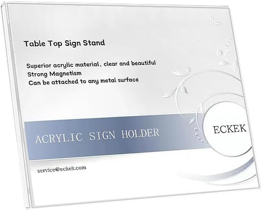 ECKEK Acrylic Sign Holder A3/A4/A5 Menu Displays L Shape Sign Stand Table Top Sign Stand (Horizontal A5 210×148mm/ 8.27×5.83 inches)