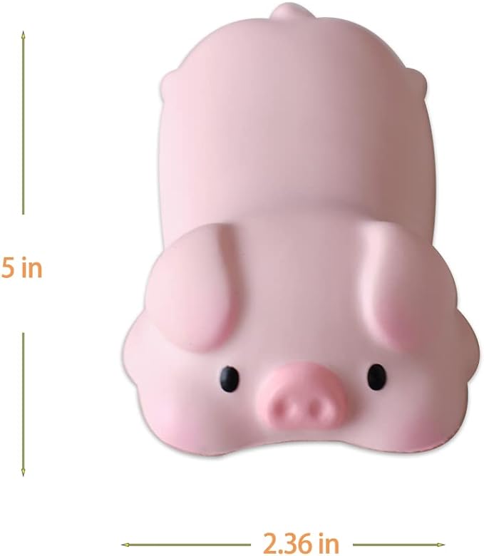 Cityhermit Cute Wrist Rest Support for Mouse Computer Arm Rest for Desk Ergonomic Kawaii Office Supplies Slow Rising PU Mouse Pad (Pink Pig)
