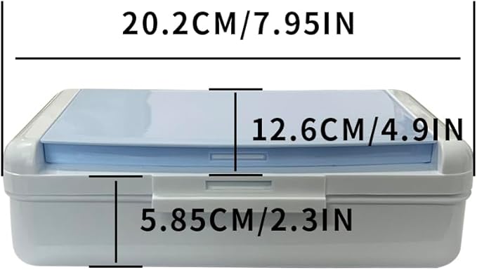 Double Layer Plastic Art Storage Box ，Fashion Hard Durable Pencil Organizer for Brushes, Paints, Stamps, Eraser, Sticker