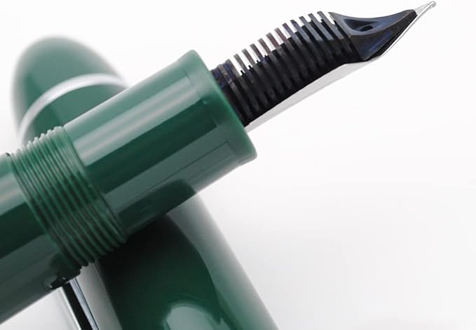 JINHAO X159 Fountain Pen (F Nib 0.5mm, Dark Green with Silvery Clip)