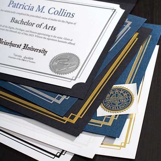 PaperDirect Foil Elegance Specialty Certificates, 50 Sheets of 38lb White Paper, 8½" x 11", Double Red Foil Border, Perfect for Awards, Students, Employees, Volunteers, Course Completion, Diplomas