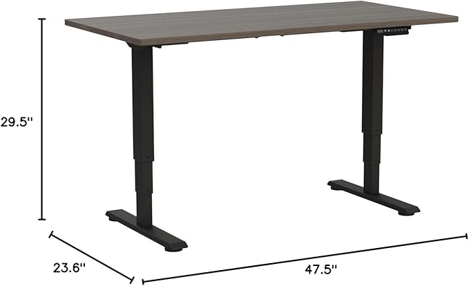 FLEXISPOT E6 3-Stage Dual Motor Electric Standing Desk 48 x 30 Sit Stand Up Desk, Holds 220 lbs, Adjustable Height w/Memory Presets, One-Piece Brown Wood Grain Desktop & Black Frame, Ships in 2 Boxes