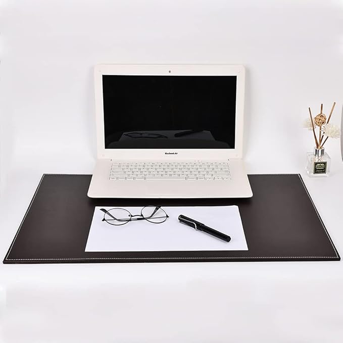 KINGFOM Desk Pad & Mat 24" x 18" Protector Large Mouse Pad PU Leather for Desktops and Laptops (Brown)