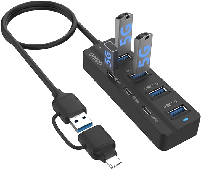 USB-A$USB-C HUB, 7Ports Hub (USB-C)