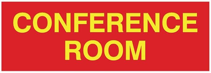 Signs ByLITA Basic Conference Room Sign (Red/Yellow) - Medium