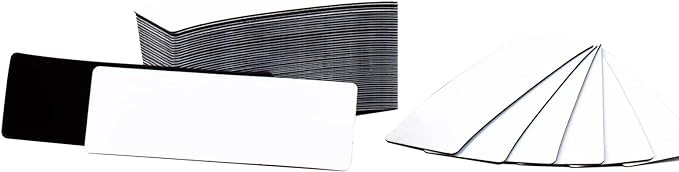 OQUYDEA 40-Pack Dry Erase Magnetic Labels - Waterproof, Eco-Friendly, Reusable Name Tags for Classroom, Office, Cabinet, Whiteboard, Fridge & More (White, 1x3 inches)…