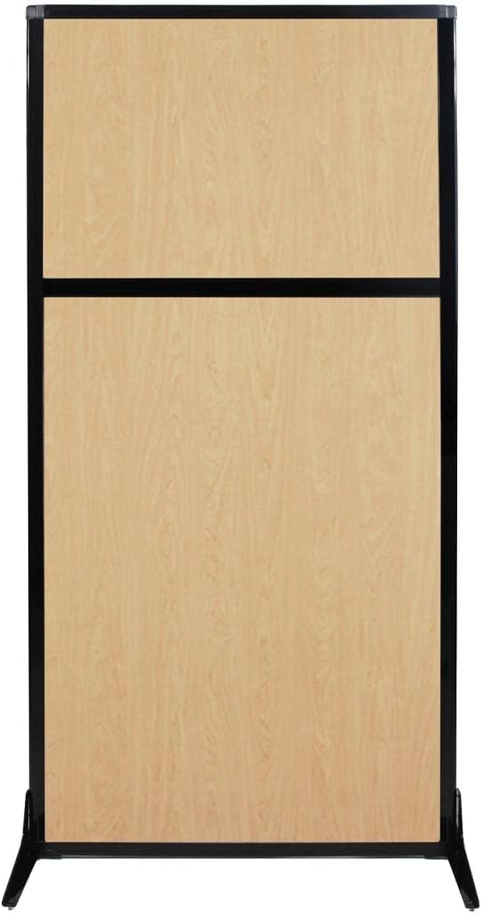 Versare Workstation Partition | Portable Wall Divider | Modern Office Cubicle | Free Standing Privacy Screen | Flexible Work Space | 33" x 70" Natural Maple Wood Grain Panels No Window