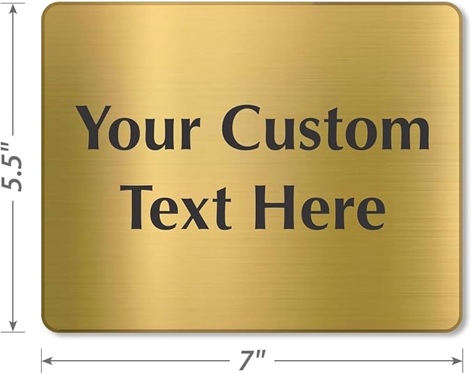 SmartSign Custom Brass Sign - 5.5" x 7", 40 mil REAL Bugle Brass Metal, Personalized Name Door Sign, Heavy-Duty Premium Engraved Door/Wall Mount Plaque for Business/Office, Gold and Black