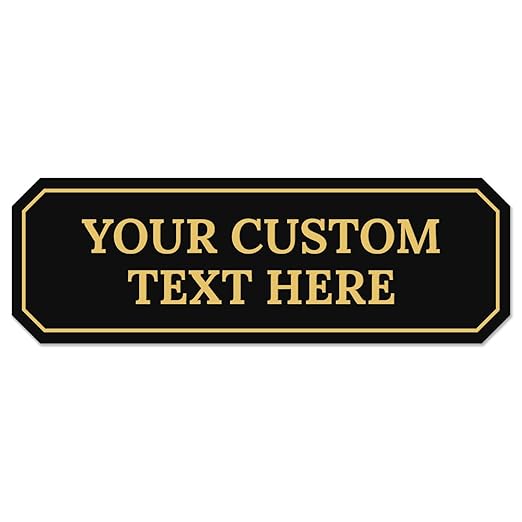 Custom Wall or Door Sign, Personalized Notched Plaque Engraved Message for Bussiness, Property and Home Indoor/Outdoor, 3x9 Inches, Made in USA by Sigo Signs