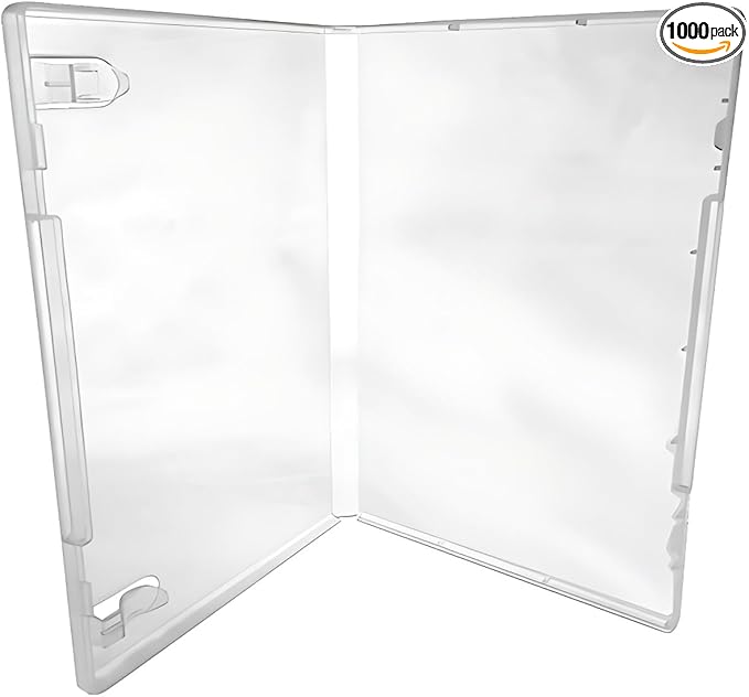 CheckOutStore (1000) Plastic Storage Cases for Rubber Stamps with 2 Booklet Clips, 1/2" (14mm) inch Spine Size (Clear)