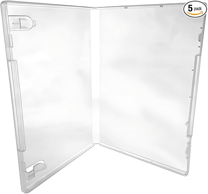 CheckOutStore (5) Plastic Storage Cases for Rubber Stamps with 2 Booklet Clips, 1/2" (14mm) inch Spine Size (Clear)