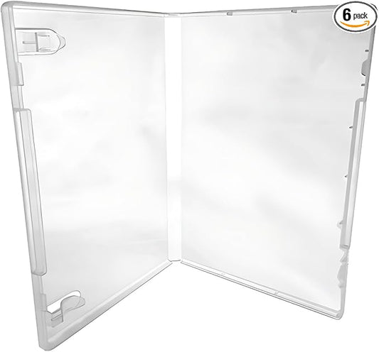 CheckOutStore (6) Plastic Storage Cases for Rubber Stamps with 2 Booklet Clips, 1/2" (14mm) inch Spine Size (Clear)