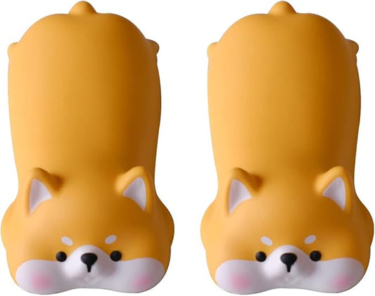 Cityhermit Cute Wrist Rest Support for Mouse Computer Arm Rest for Desk Ergonomic Kawaii Office Supplies Slow Rising PU Mouse Pad (Yellow Shiba Inu-2pcs)