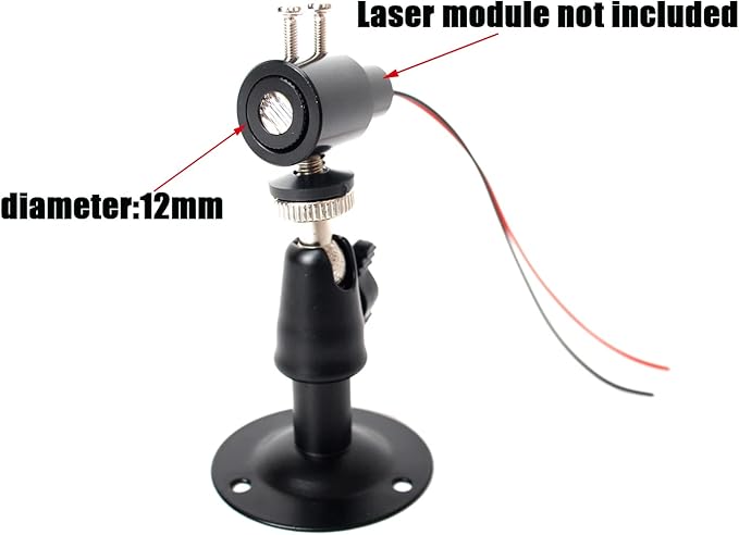 Laser Positioning Bracket Mount 2Pack, Black Aluminum Oxide, 360 Adjustable, 12mm, Wall Mount