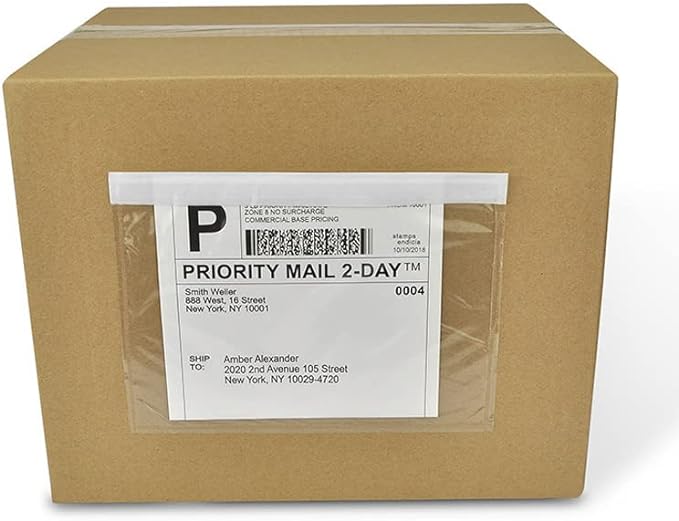 (800 Pcs) BEUYI Clear 7.5'' x 5.5'' Packing List Envelopes, Adhesive Shipping Label Pouches/Sleeves