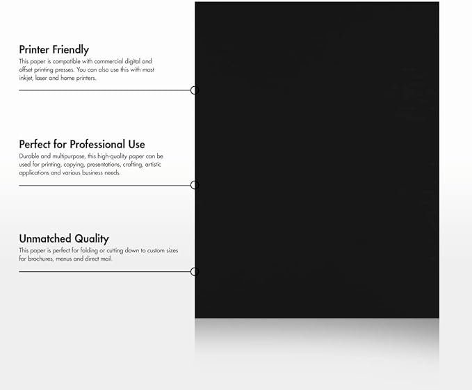 LUXPaper 8.5" x 11" Paper | Letter Size | Midnight Black | 28lb. (80lb. Text) | 250 Qty