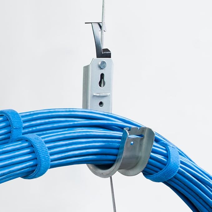 ICC Batwing J Hook 1 5/16” Without Retainer Clip - Galvanized Steel Cable Management Hooks for Hanging Cable to Hanger Wire and Threaded Rod - Rust-Resistant, EIA and TIA Compliant, 1 5/16 in 25 Pack