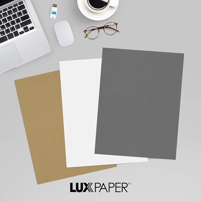 LUXPaper 8.5" x 11" Cardstock | Letter Size | Sterling Gray Linen | 100lb. Cover | 1,000 Qty