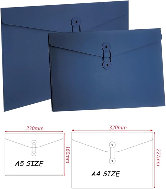 10pcs A4 Kraft Paper Envelopes Portfolio Foolscap File Folders Document Folder with String Fastener Closure Wallet Pockets File Bags Storage Pouch Paperwork Organizer Bag for Office School Home