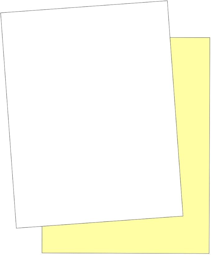 "Plain" Collated Color Paper (Not Carbonless) for Laser and Ink Jet Printers (Pack of 500 Sheets 2 Part)