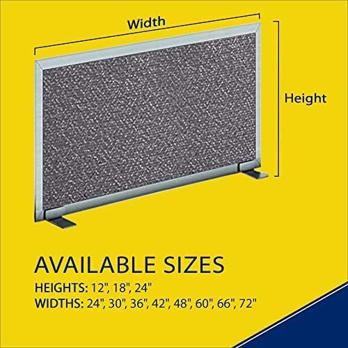 OBEX Acoustical Free Standing Privacy Screen, Cubicle Accessories Desk Privacy Panel, Desk Dividers for Office, Office Furniture Partitions Portable Sound Proof Dividers, 12" x 42", Graphite