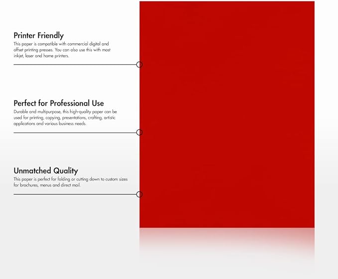 LUXPaper 8.5" x 11" Paper | Letter Size | Holiday Red | 60lb. Text | 1,000 Qty