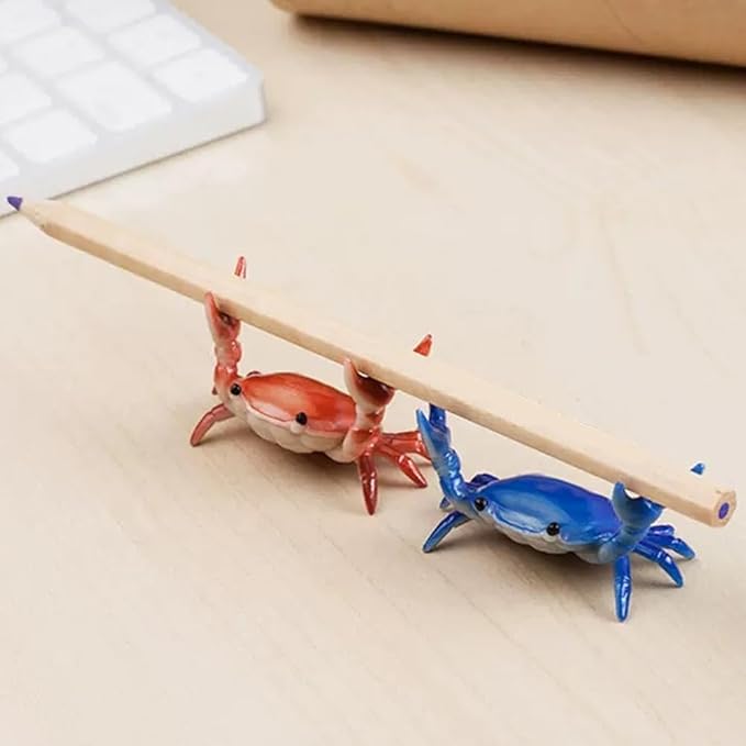 Crab Pen Holder for Desk, Cute Multifunctional Weightlifting Desk Crab Pencil Holder Organizer for Pens, Pencils & Makeup, Funny Desktop Decor Gift for Home Office School
