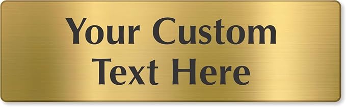 SmartSign Custom Brass Sign - 3" x 10", 40 mil REAL Bugle Brass Metal, Personalized Name Door Sign, Heavy-Duty Premium Engraved Door/Wall Mount Plaque for Business/Office, Gold and Black