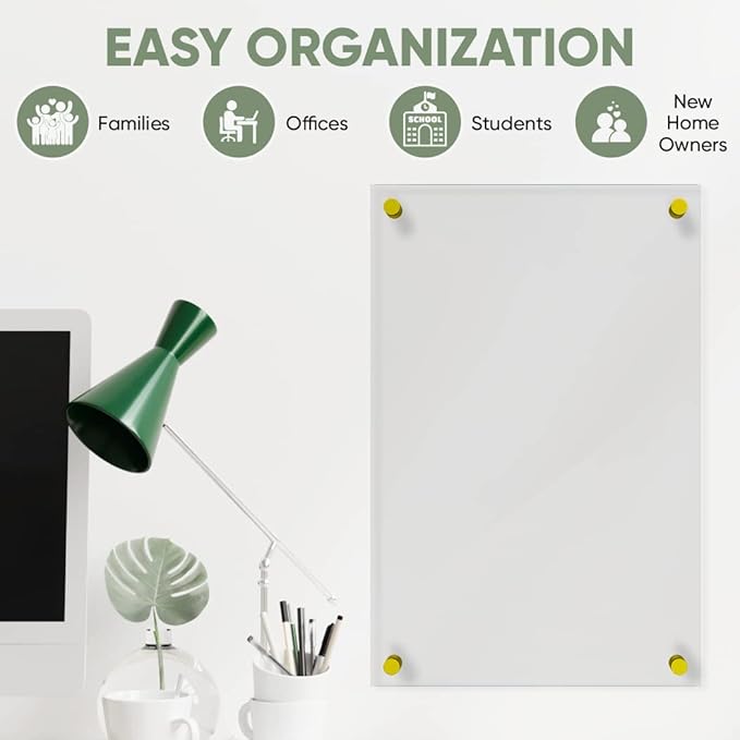 Ships Next Day, Made in USA - Acrylic Dry Erase Board | Non-Magnetic Dry Erase Board | Hanging Frameless White Board | Acrylic for Office and Home Walls | for Adults(Clear - 16x20)