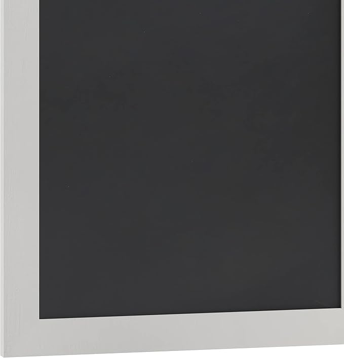 HBCY Creations 20" X 30" Matte White Solid Wood Frame Wall Chalkboard, Magnetic Surface, Home Décor, Restaurant & Café Menus, Blackboard, Includes Chalk, Eraser & Hanging Hardware