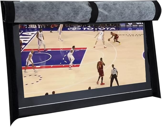 BroilPro Accessories Outdoor 70" TV Set Cover,Scratch Resistant Liner Protect LED Screen Best-Compatible with Standard Mounts and Stands (Black)