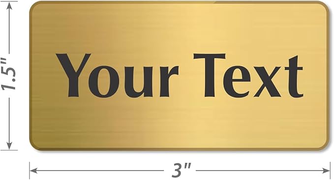 SmartSign Custom Brass Sign - 1.5" x 3", 40 mil REAL Bugle Brass Metal, Personalized Name Door Sign, Heavy-Duty Premium Engraved Door/Wall Mount Plaque for Business/Office, Gold and Black