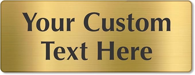 SmartSign Custom Brass Sign - 3" x 8", 40 mil REAL Bugle Brass Metal, Personalized Name Door Sign, Heavy-Duty Premium Engraved Door/Wall Mount Plaque for Business/Office, Gold and Black