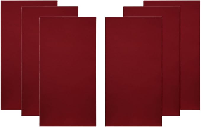 ATS Acoustics Home Office Residential Acoustic Treatment Room Kit Sound Absorbing Acoustic Panel 6 Pack for 50-100 Sq Ft (Claret)
