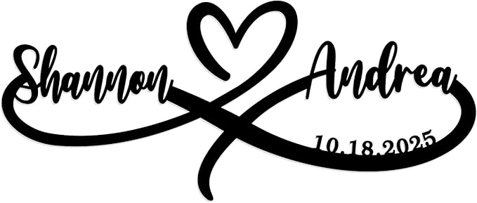 Metal Name Signs Personalized,Infinity Sign With Names,Infinity Wall Decor, Custom Infinity Metal Sign, Heart Metal Sign, Personalized Wedding Gifts